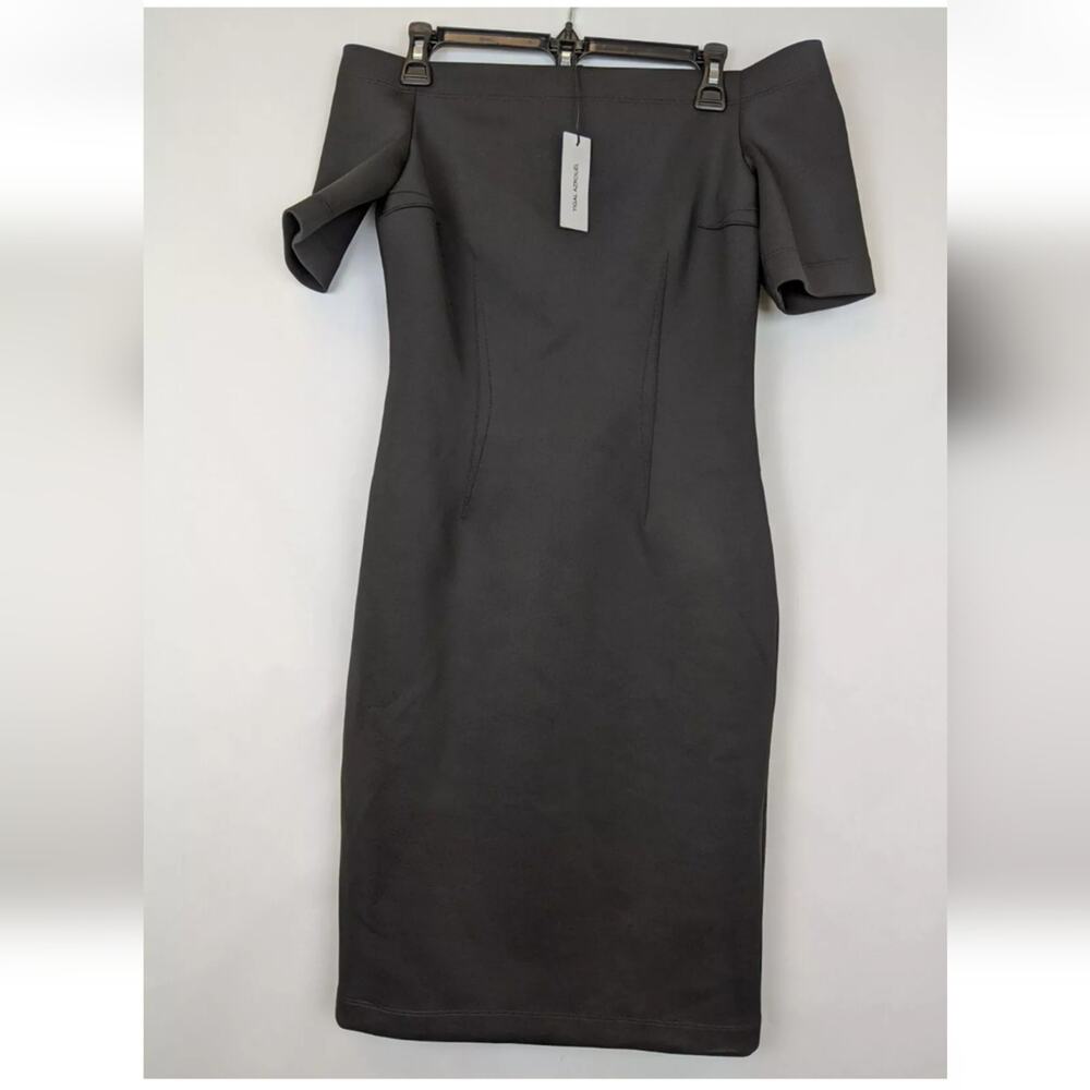 Yigal Azrouel Off Shoulder Scuba Dress, Black, Women's 12